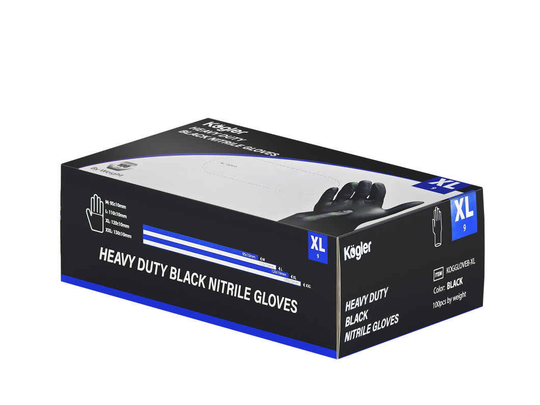 Kogler USA - GoliathSteel Heavy Duty Black Disposable Nitrile Gloves